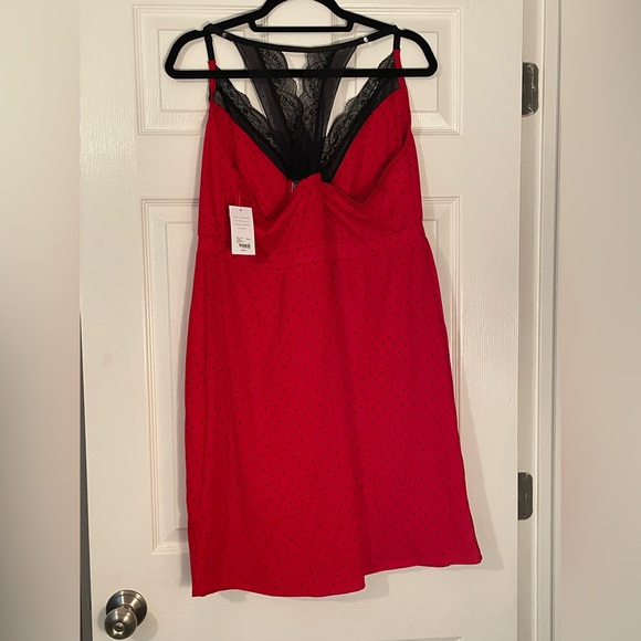 Lane Bryant Red and Black Lace Chemise Size 22/24 - Picture 3 of 7